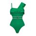 Women's Green Banana Floral Print One Piece Swimsuit Summer Sexy Vacation Suit_ecoleips.com