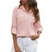 Aria Basics Aria Basics 2024 Women's Spring/Summer New Collection: Cross-Border European And American Style Button-Up Loose Shirt, Solid_ecoleips.com
