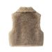 Faux Fur Vest For Women - Stylish Open Front Jacket With Lapel Collar, Streetwear Chic, Winter Fashion, Polyester Blend, XS/S/M/L_ecoleips.com