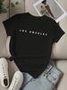 100 COTTON Women's Fashion Y2K Style Spring And Summer Sexy Sweet Short Sleeve T-Shirt Letter Pattern Print Short Sleeve Round Neck Top_ecoleips.com