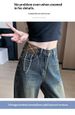 Vintage Straight-Leg Jeans Women, Autumn And Winter New High-Waisted Loose Wide-Leg For Slightly Chubby Pear-Shaped_ecoleips.com