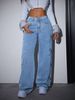 Y2K High-Waisted Bowknot Jeans – American Retro Washed Denim Pants (XS-XL, Light/Dark Blue)_ecoleips.com