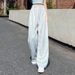 Suitable For All Seasons Blue Lace Cotton Wide-Leg For Women Summer Linen Guangzhou Thirteen Lines Dopamine Pure Relaxed Feel Wutong Pants_ecoleips.com