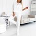 Women's Round Neck Solid Color Long Sleeve Casual Top Button Detail Comfort Fit Spring/Autumn Fashion_ecoleips.com
