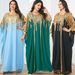39062025 New Metallic Color Muslim Abaya Loose Two-piece Dress_ecoleips.com