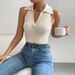 Aria Basics Aria Basics 2025 Cross-Border Summer European And American Women's Fashion New Solid Color POLO Collar Knitwear Casual Short_ecoleips.com