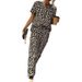 Summer New Casual Leopard Print For Women Short Sleeve Top And Long Pants Two-Piece Set_ecoleips.com
