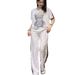 Women's plus Size round Neck Trousers Set European American Style Summer Fashion Casual Rhinestone Leopard Print Short Sleeve Two Piece Set_ecoleips.com