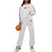 Women's Contrast Color Loose Two-Piece Suit Casual Sports Fashion Autumn Winter Printed Clothing Set_ecoleips.com