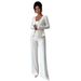 Autumn/Winter Casual Sportswear Set for Women Slimming High Waisted Knit Sweater Wide Leg Pants Two Piece Workout Clothes_ecoleips.com