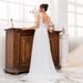 Women’s Clothing New Sling Big Swing Solid Color Long Skirt Long Tail Dress Wedding Dress_ecoleips.com