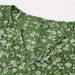 European And American Style Women's V Neck Short Sleeve Top Green Floral Casual Loose Fit Comfortable Summer Wear_ecoleips.com