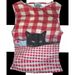 Vintage French Y2k Millennium Hot Girl Red Checkered Black Cat Printed Slimming Tank Top Strap_ecoleips.com