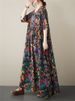 Cotton Summer Vintage Print Dresses For Women 2025 New Casual Loose Long Art Dress Femme Robe Vestidos Elegant Oversize Clothing_ecoleips.com