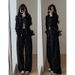 Women's Autumn Winter Casual Hoodie Sportswear Set Hong Kong Style Slimming Wide Leg Pants Hooded Running Two Piece Outfit_ecoleips.com