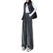 Aria Basics 2025 New Straight-Leg Floor-Length Wide-Leg Korean Fashion Versatile Lazy Style High-Waisted Drawstring Leopard Print_ecoleips.com