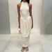 Blifanbo Pleated Elegant O Neck Maxi Dress For Women Off-shoulder Fashion Slim Fit Sleeveless Patchwork Sexy Club Party Dress_ecoleips.com