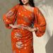Women's Clothing Sexy Printed Gold Chiffon Ball Dress Dress New_ecoleips.com