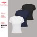 Essential Stretch High-Neck Slim Fit T-Shirt For Women - Soft Knit Basic Top For Casual & Chic Style_ecoleips.com