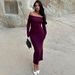 Elegant One Shoulder Long Sleeve Dress Women Slim Fit Fashion Luxury Formal Party Dress Temperament Graceful Sexy Ladies Dress_ecoleips.com
