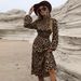 Fashion Elegant Premium Crew Neck Printed Long Sleeve Fall Dress For Women High End Sense Autumn Dress_ecoleips.com