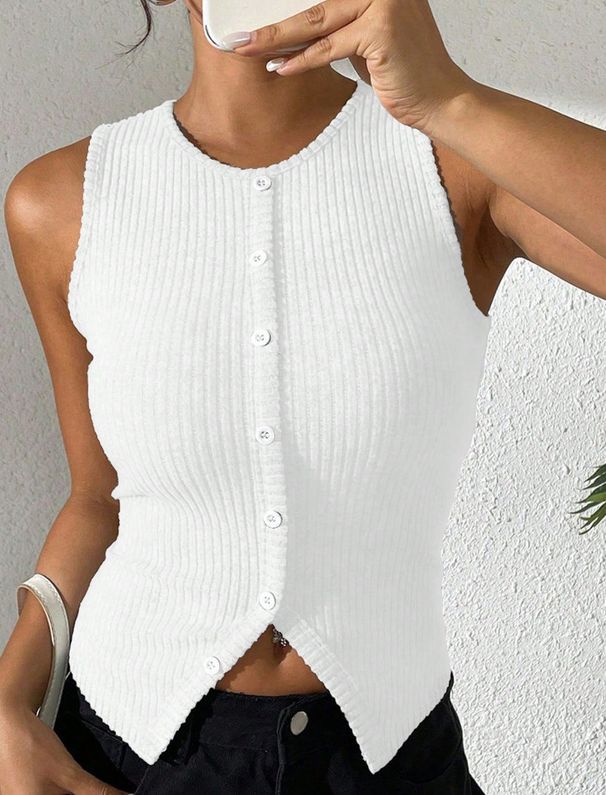 Cross-border Style Summer Women's T-shirt, Slim-fit Sleeveless Top, European And American Style, Loose Fit_ecoleips.com
