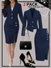 Women's Spring/Summer Slim Fit Fashion Trendy Casual Suit Jacket Paired With Skirt Set_ecoleips.com