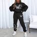 Women's Casual Sports Set Fashion Thickened Autumn Winter Vacation Shirt And Pants Simple Printed Design_ecoleips.com