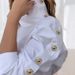 Women's Clothing Women's High Neck Gold Button Top Street Style Off Shoulder White Blouse One Shoulder Design_ecoleips.com
