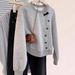 Gray No Hat Crew Neck Sweater Women's Spring And Autumn Autumn And Winter Shoulder Loose Pullover Long Sleeve New_ecoleips.com