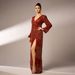 European And American High End Long Sleeved Temperament V Neck Sexy Long Sequined Banquet Evening Dress Bridesmaid Dress Dress For Women_ecoleips.com