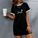 2026 Summer New Foreign Trade Style Letter Slim Fit Round Neck Short Sleeve T-Shirt Dress For Women 012 Print_ecoleips.com