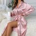 Aria Basics 2025 New Cross-Border Long Ice Silk Robe, Manufacturer's In-Stock Thin Fashionable Home Wear Women's Cardigan Bathrobe_ecoleips.com