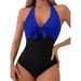 Women’s One-Piece Swimsuit – Sexy Cutout & Adjustable Ties | Nylon/Spandex Swimwear (Black/Army Green/Hot Pink/Royal Blue, S-XL)_ecoleips.com