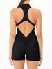 K High Intensity Exercise Back Yoga Jumpsuit With Zipper, Naked Sensation, Hip Lifting, Tight Fitting Fitness Suit Jumpsuit_ecoleips.com