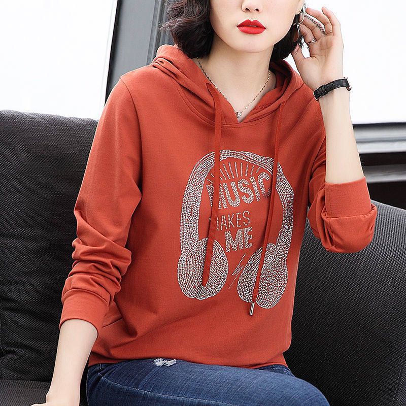 A Thin, Loose Long-Sleeved Base Shirt For Women In Spring And Autumn, And A Large-Sized Hooded Jacket For Middle-Aged Mo_ecoleips.com