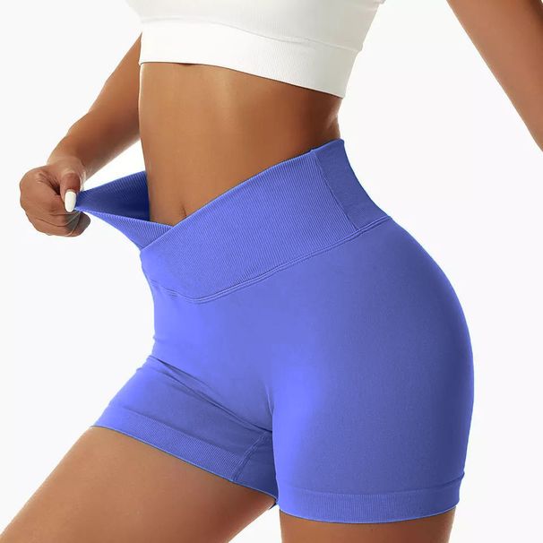 Women's Clothing Outdoor Tight High Waist Hip Lift Cross Waist Yoga Sports Shorts Quick Dry Fitness Pants Sports Running Shorts_ecoleips.com