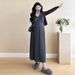 Autumn New Korean Fashion 2-Piece Knitted Maternity Dress For Pregnant Women_ecoleips.com