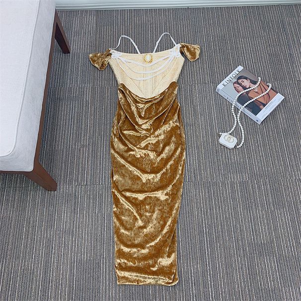 Lacema Spirit Snake Fable Exotic Mythical Style Golden Jacquard Fish Bone Splicing Design Strap Hoodie_ecoleips.com