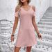 Women's Stylish Off-Shoulder Dress Summer Style Slimming Elegant Design Short-Sleeved_ecoleips.com