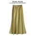 Acetate Satin Skirt Women's 2026 Spring And Summer New Drape A Word Fishtail Skirt Medium And Long Commuter Korean Version_ecoleips.com
