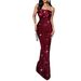 Diyun European And American Elegant Evening Strapless Sexy Long Dress Women's Clothing 2025 Autumn/Winter_ecoleips.com