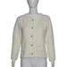 Women Classic Round Neck Gold Button Tweed Knit Cardigan Long Sleeve Pocket Short Jacket_ecoleips.com