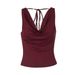 French-style Deep V Slim-fit Tank Top Women, 2025 New Fashion Sexy Backless Lace-up Top, Wholesale For Foreign Trade_ecoleips.com