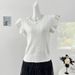 Women's Clothing Lace Trimmed Round Neck Flying Sleeve Sweater For Summer, New Style, Sweet And Youthful Temperament, Versatile Short Sleeved Top_ecoleips.com