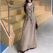 3D Floral V-Neck Ribbon Long Sleeve Knit Top High Waist Slimming Midi Skirt Women 2025 Autumn Winter Fashion Set_ecoleips.com