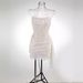Women's Clothing Fashionable And Sexy One Shoulder Fishbone Lace Tight Pleated Edge Mini Dress_ecoleips.com