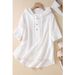 Classical Chinese-Style Leisure Short-Sleeved Jacquard Embroidered Cotton-Linen Shirt For Women, Summer Loose-Fitting Ho_ecoleips.com