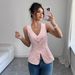 Women's Sleeveless Top European American Style Summer Fashion Vest Thin Polyester Material Elegant Slimming Design_ecoleips.com