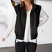 Women’s Quilted Sleeveless Zip Vest Jacket – Streetwear Layering Piece, Lightweight & Stylish, Polo Collar Design_ecoleips.com